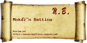 Mokán Bettina névjegykártya